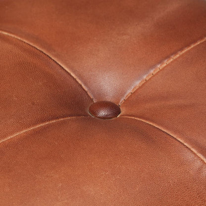 Eetkamerstoelen 6 st echt leer bruin