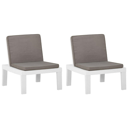 Loungestoelen Met Kussens Kunststof 1 2 Wit