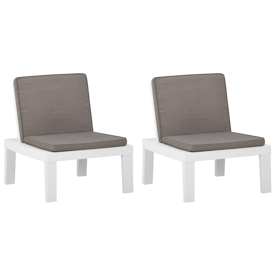 Loungestoelen Met Kussens Kunststof 1 2 Wit