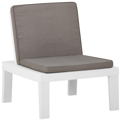 Loungestoelen Met Kussens Kunststof 1 2 Wit