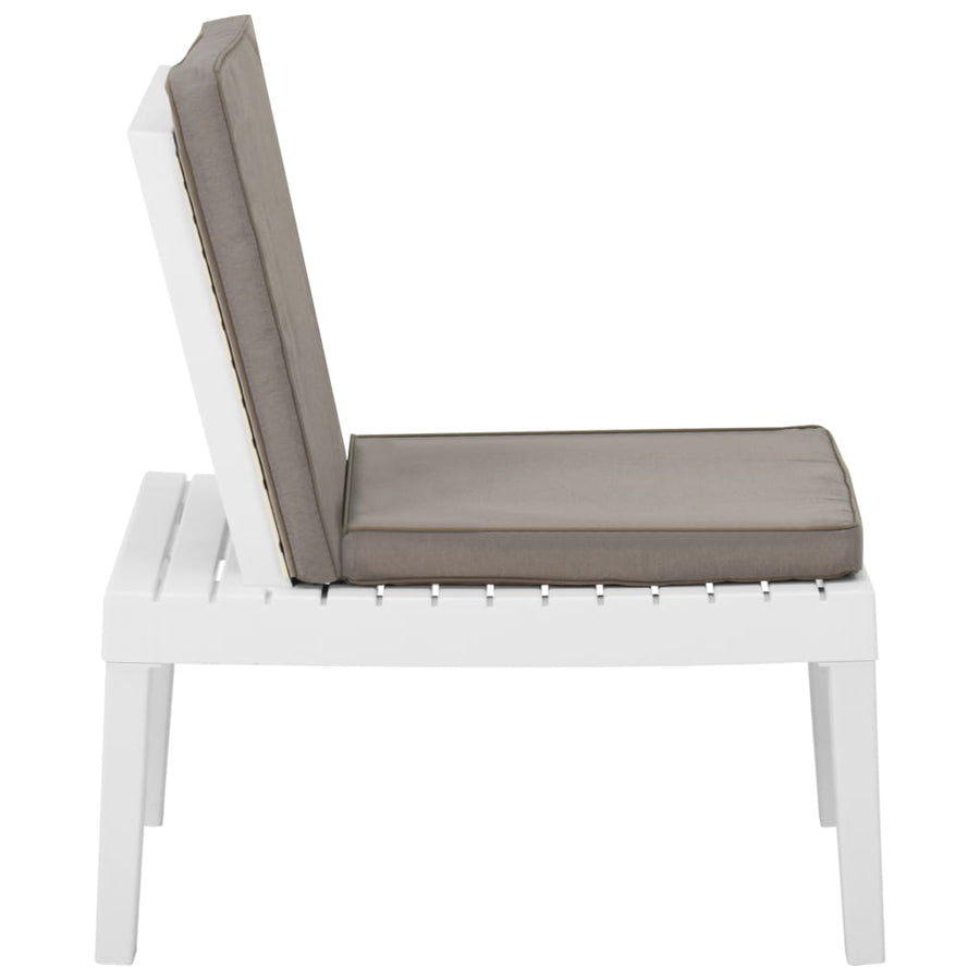 Loungestoelen Met Kussens Kunststof 1 2 Wit