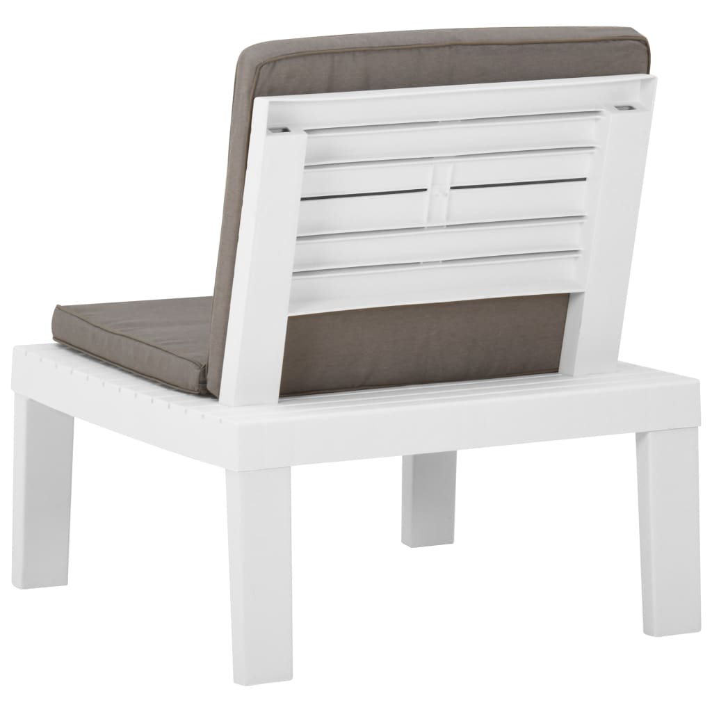 Loungestoelen Met Kussens Kunststof 1 2 Wit