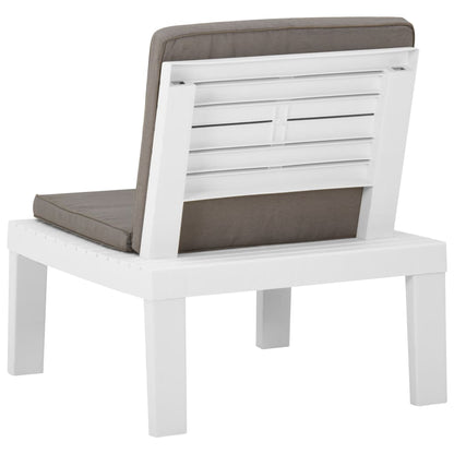 Loungestoelen Met Kussens Kunststof 1 2 Wit