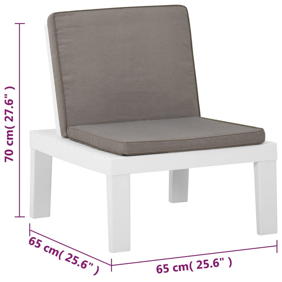 Loungestoelen Met Kussens Kunststof 1 2 Wit