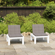 Loungestoelen 2 st kunststof wit met kussens