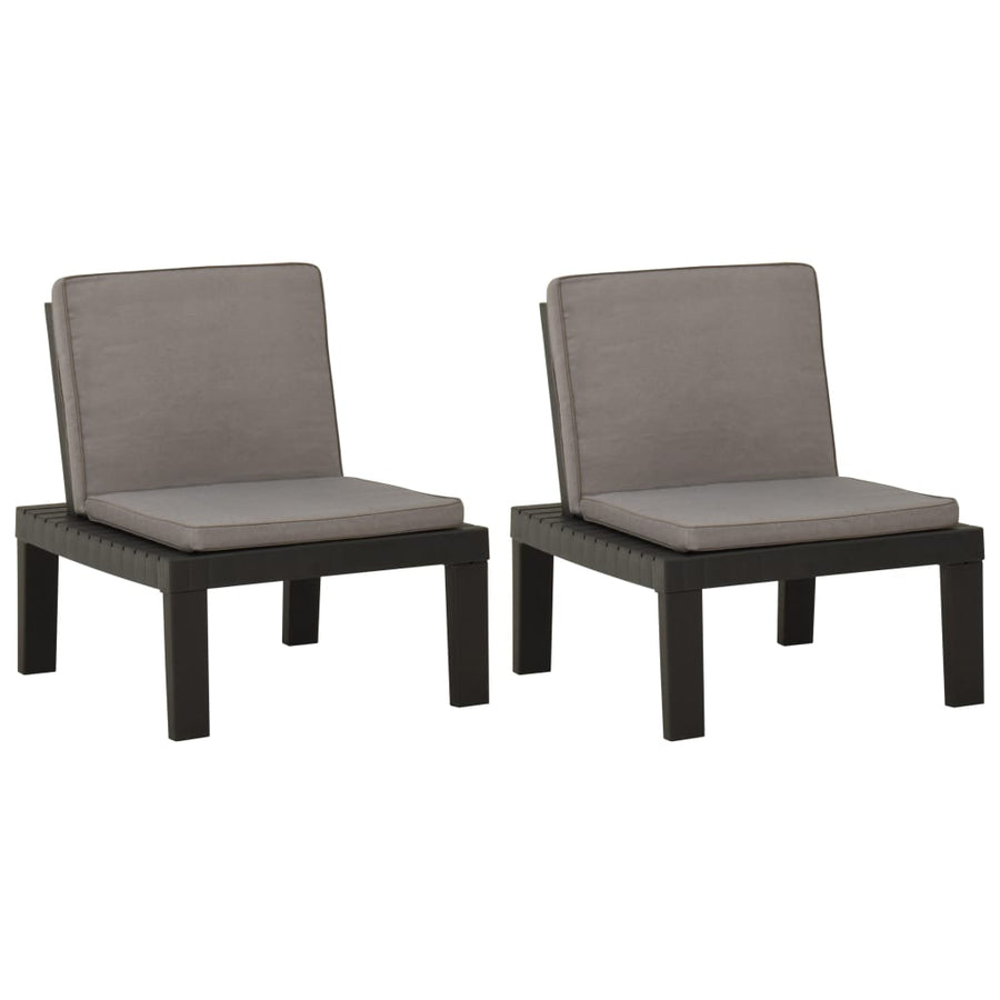 Loungestoelen Met Kussens Kunststof 1 2 Grijs