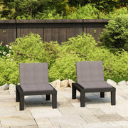 Loungestoelen 2 st kunststof grijs