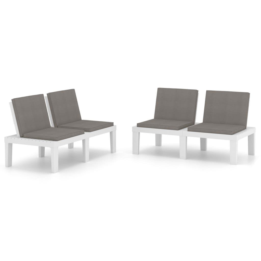 Loungebanken Met Kussens Kunststof 1 2 Wit