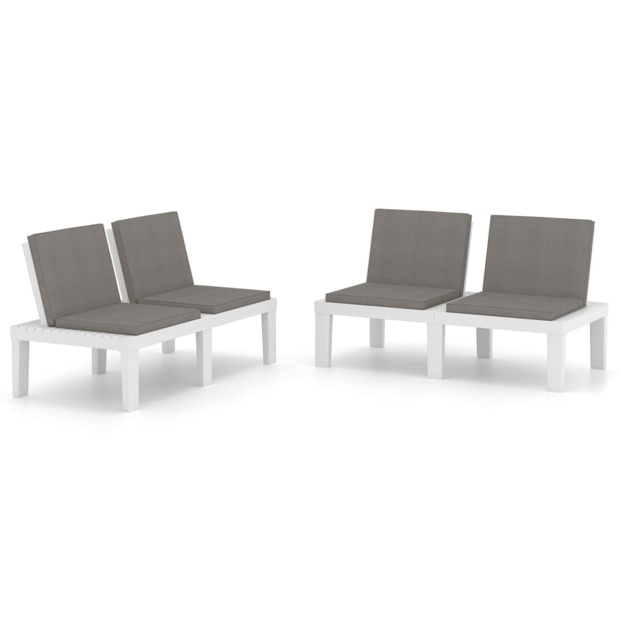 Loungebanken Met Kussens Kunststof 1 2 Wit