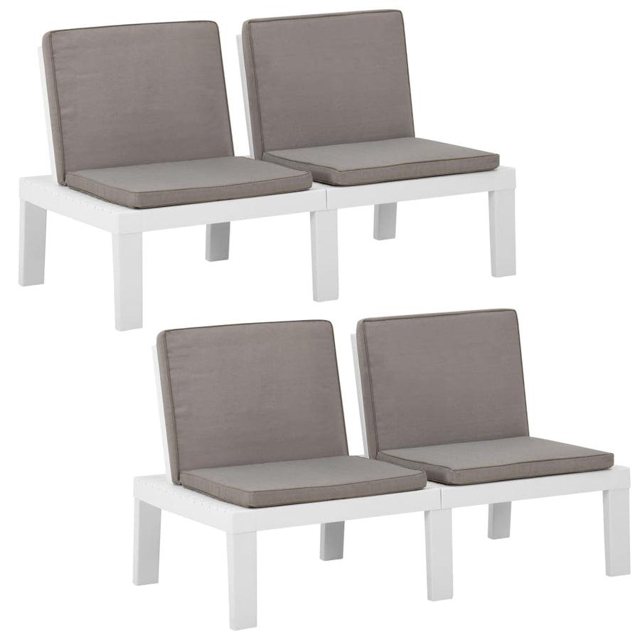 Loungebanken Met Kussens Kunststof 1 2 Wit
