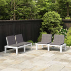 Lounge benches 2 pcs with cushions plastic white