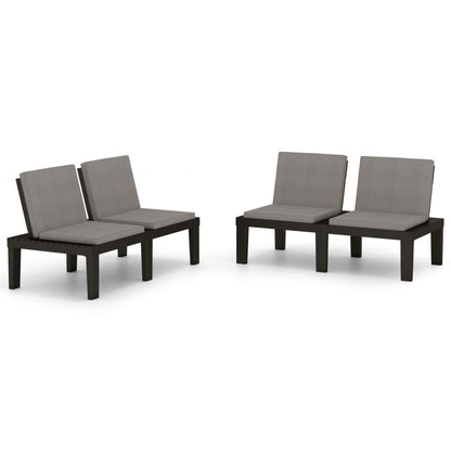 Loungebanken Met Kussens Kunststof 1 2 Grijs