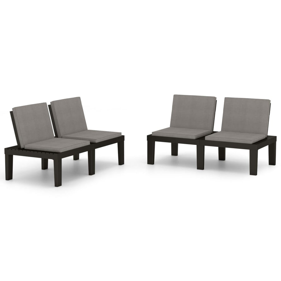 Loungebanken Met Kussens Kunststof 1 2 Grijs