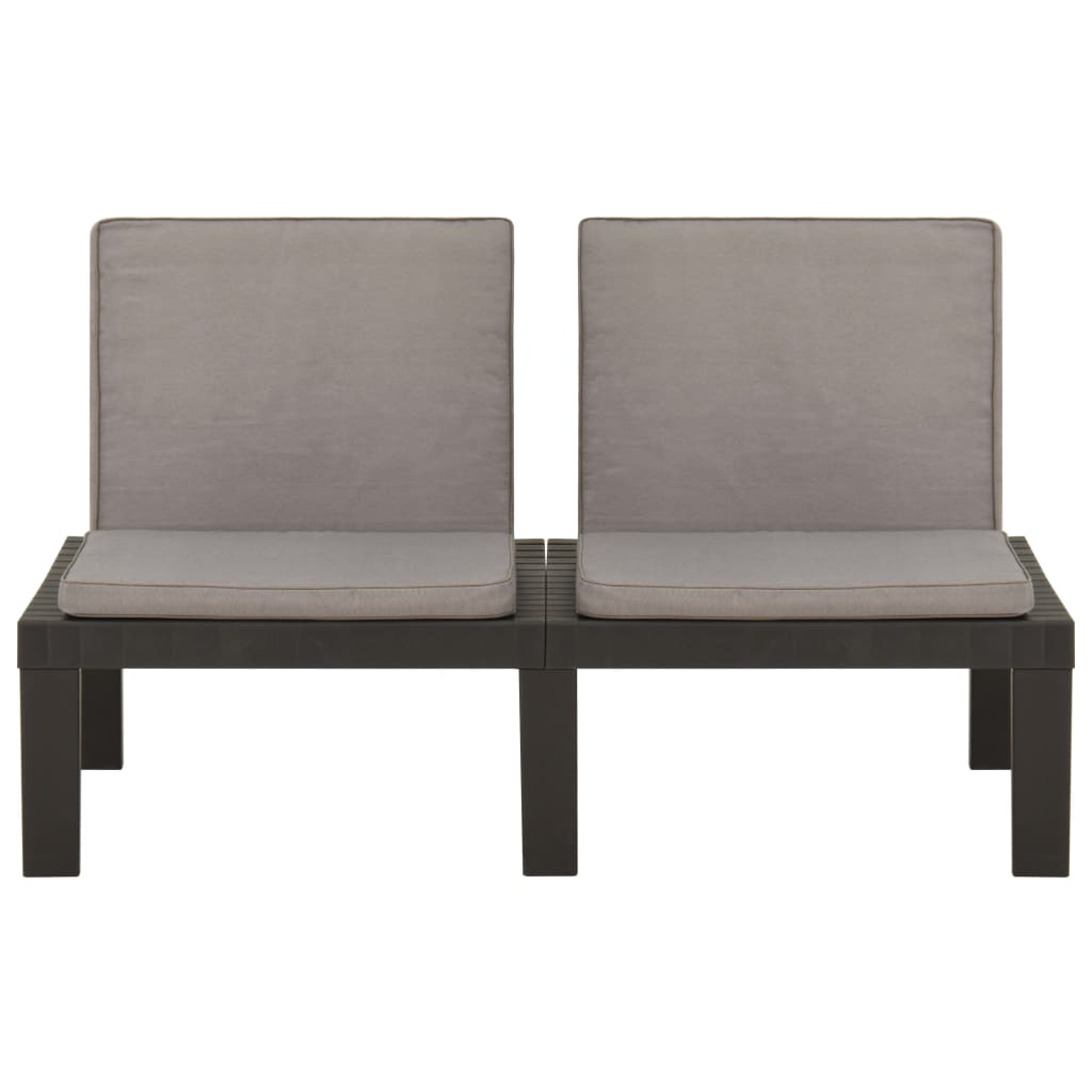 Loungebanken Met Kussens Kunststof 1 2 Grijs