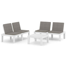 -Delige Loungeset Met Kussens Kunststof Wit