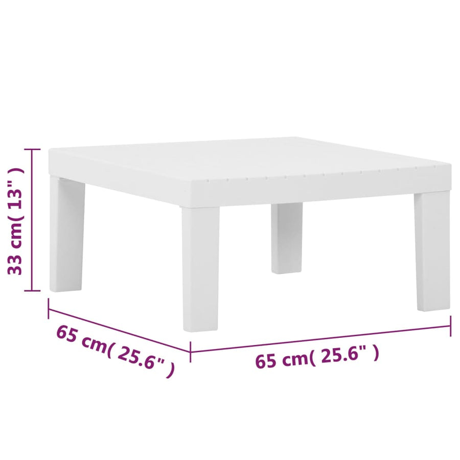 -Delige Loungeset Met Kussens Kunststof Wit