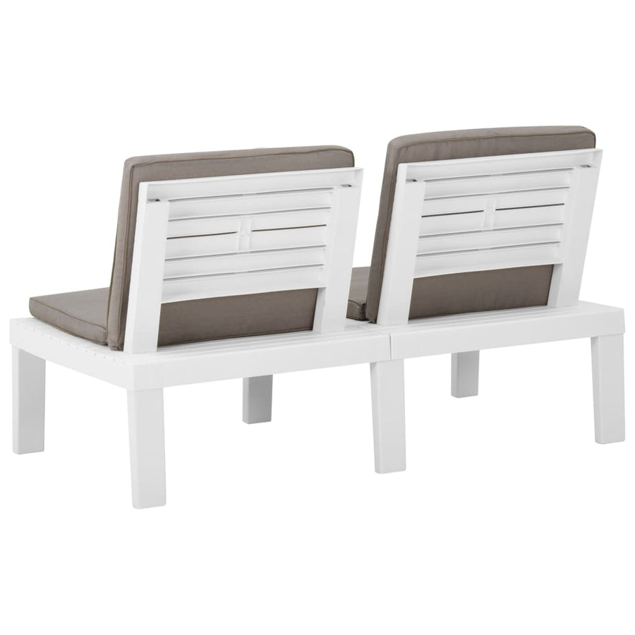 -Delige Loungeset Met Kussens Kunststof Wit