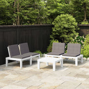 Loungeset 3-delig kunststof wit