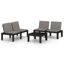 -Delige Loungeset Met Kussens Kunststof Grijs