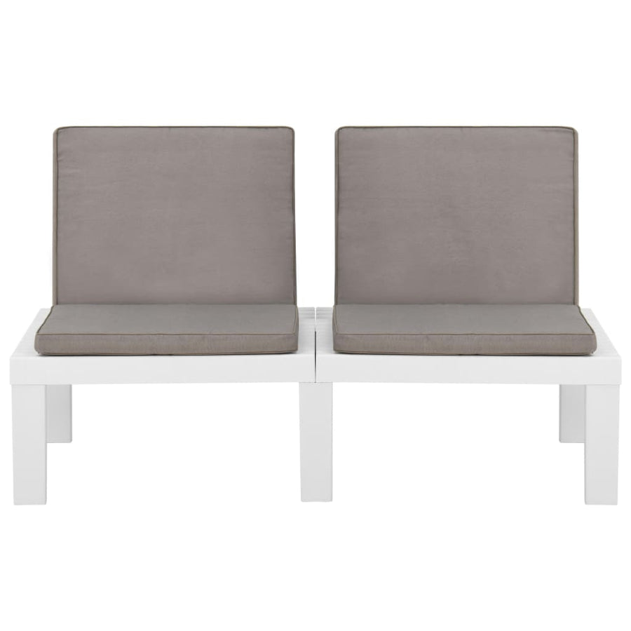 -Delige Loungeset Met Kussens Kunststof Wit