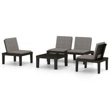 -Delige Loungeset Met Kussens Kunststof Grijs