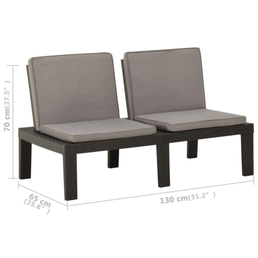 -Delige Loungeset Met Kussens Kunststof Grijs