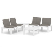 -Delige Loungeset Met Kussens Kunststof 4 Wit