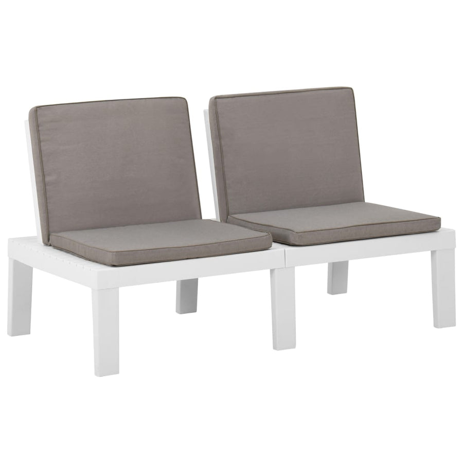 -Delige Loungeset Met Kussens Kunststof 4 Wit