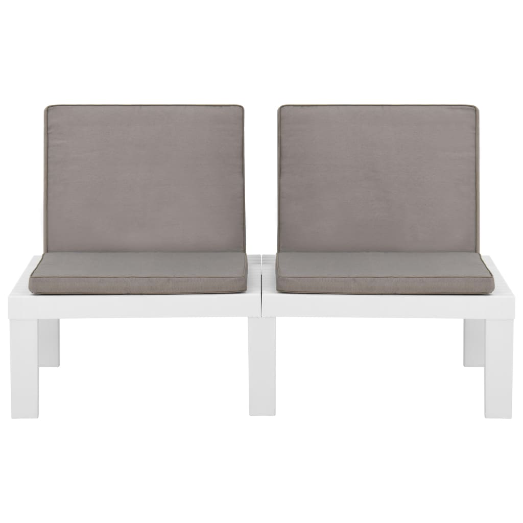 -Delige Loungeset Met Kussens Kunststof 4 Wit