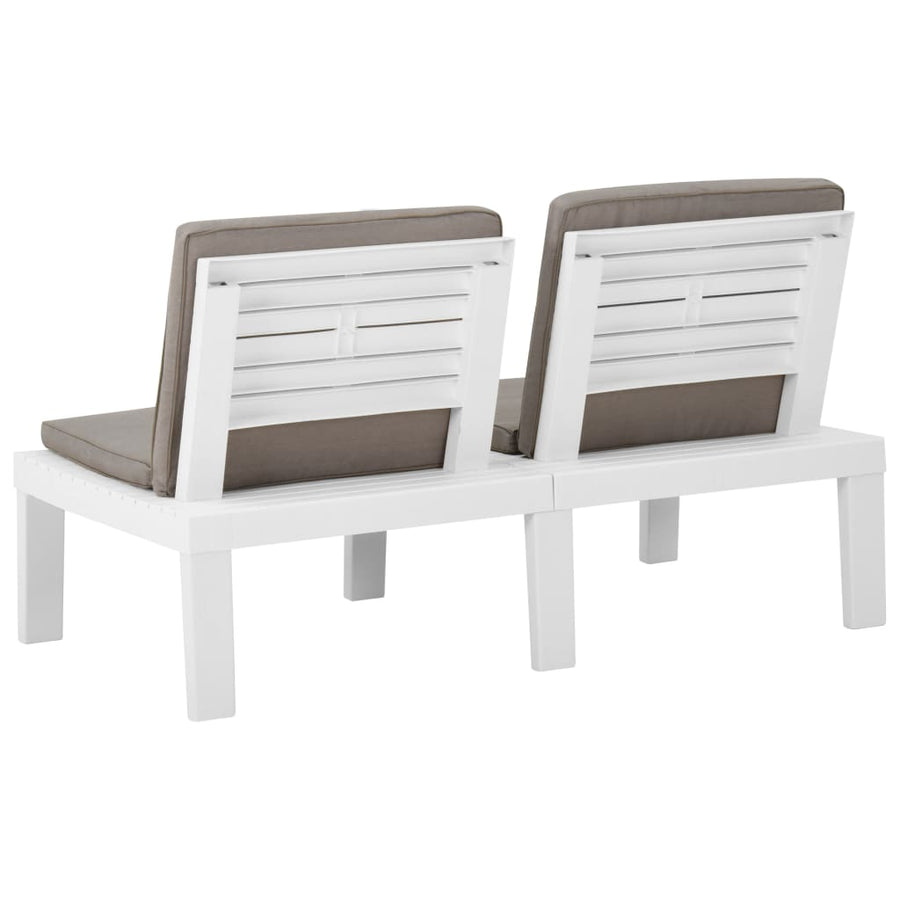 -Delige Loungeset Met Kussens Kunststof 4 Wit