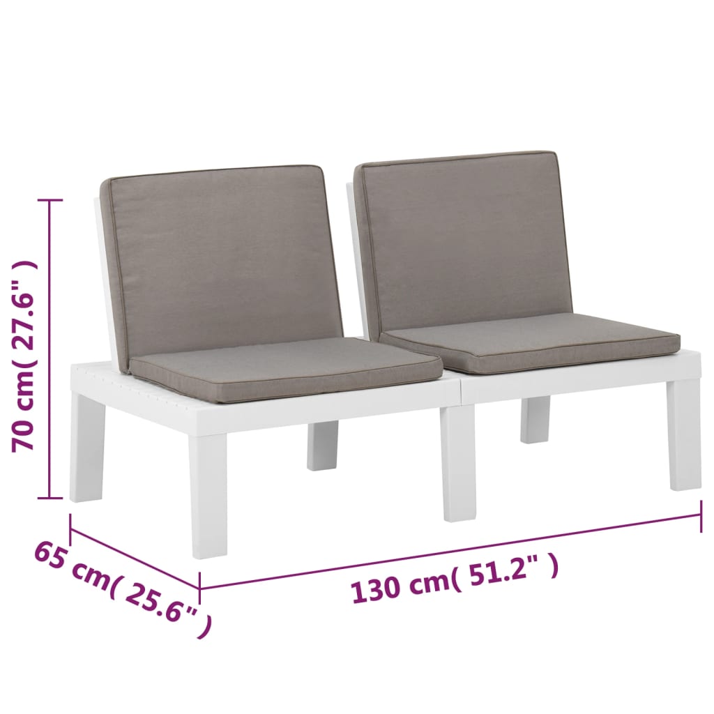 -Delige Loungeset Met Kussens Kunststof 4 Wit