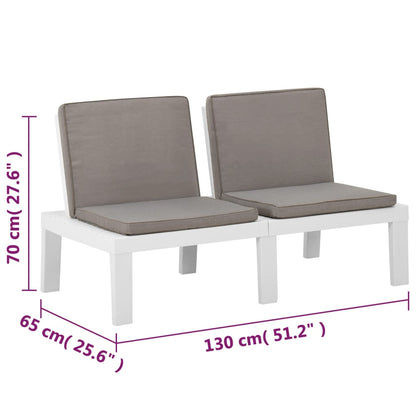 -Delige Loungeset Met Kussens Kunststof 4 Wit