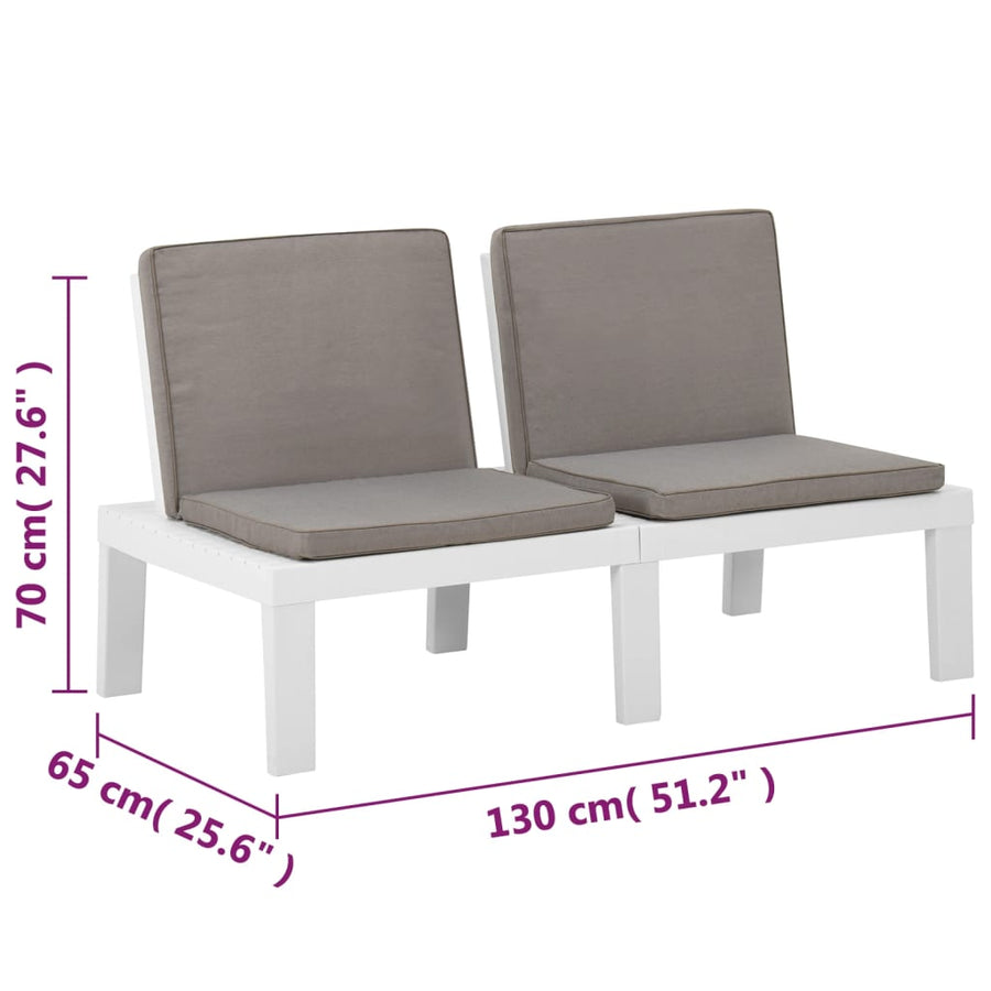 -Delige Loungeset Met Kussens Kunststof 4 Wit