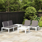 Loungeset 4-delig kunststof wit