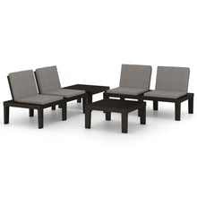 -Delige Loungeset Met Kussens Kunststof 4 Grijs