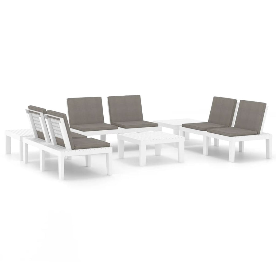 -Delige Loungeset Met Kussens Kunststof 6 Wit