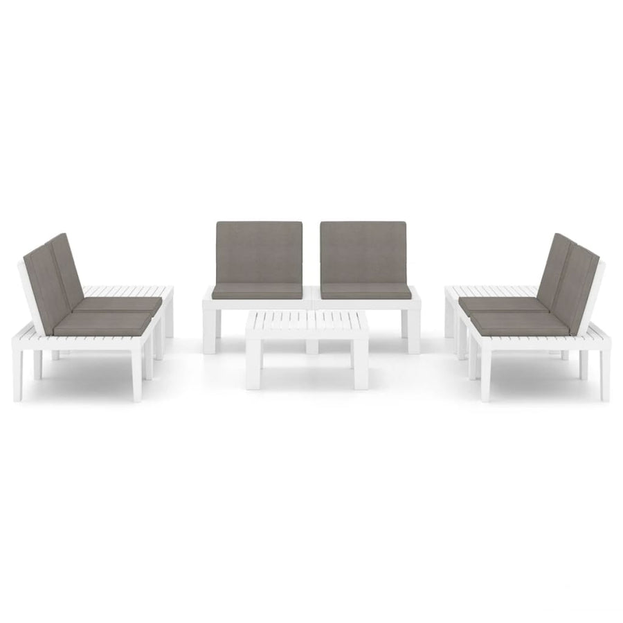 -Delige Loungeset Met Kussens Kunststof 6 Wit
