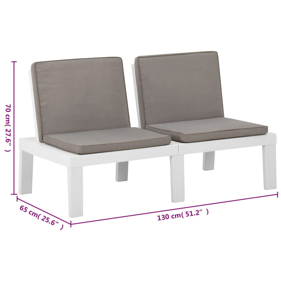 -Delige Loungeset Met Kussens Kunststof 6 Wit