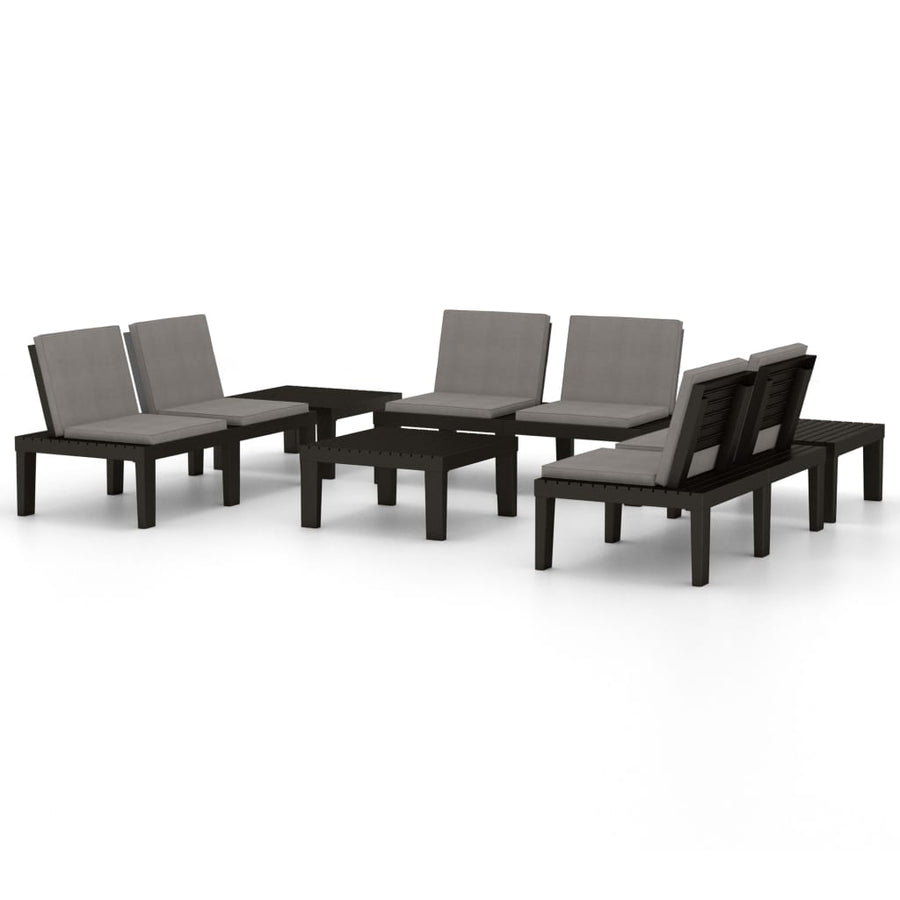 -Delige Loungeset Met Kussens Kunststof 6 Grijs