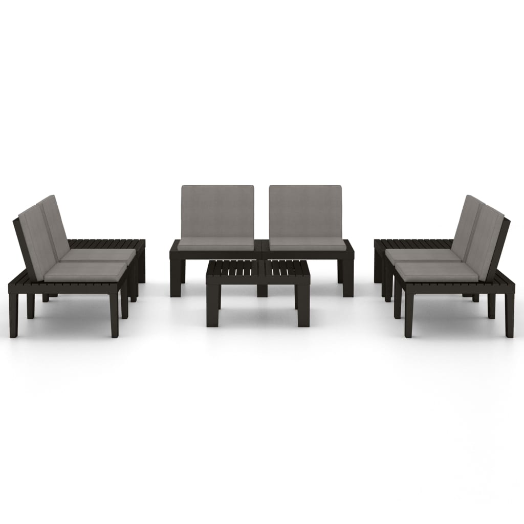 -Delige Loungeset Met Kussens Kunststof 6 Grijs