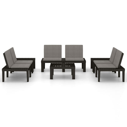 -Delige Loungeset Met Kussens Kunststof 6 Grijs