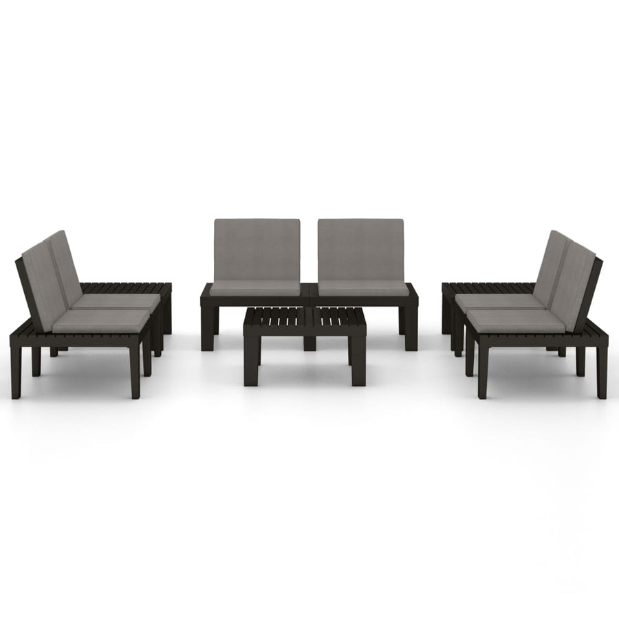 -Delige Loungeset Met Kussens Kunststof 6 Grijs