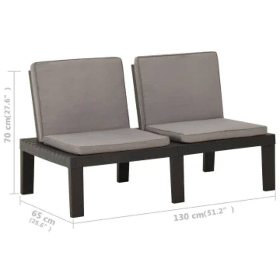 -Delige Loungeset Met Kussens Kunststof 6 Grijs