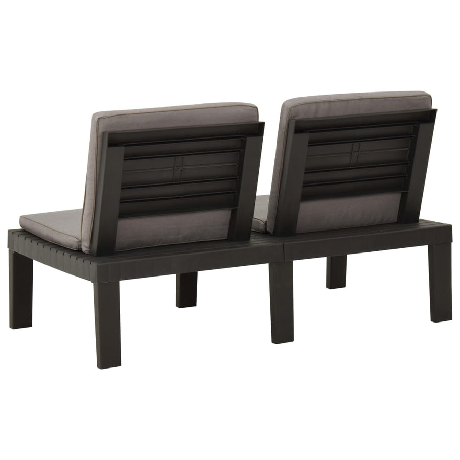 -Delige Loungeset Met Kussens Kunststof 6 Grijs