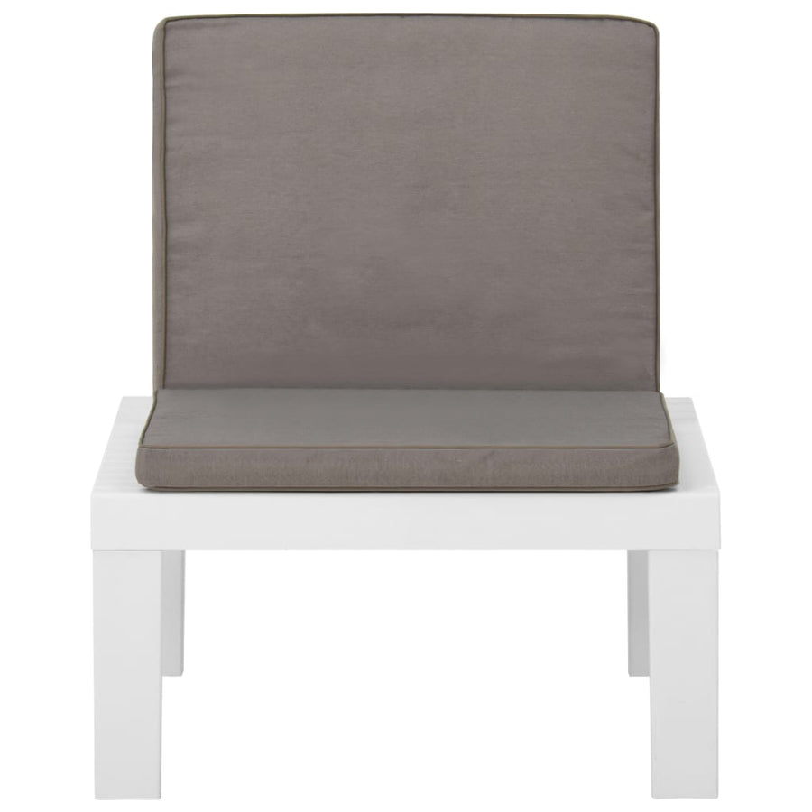 -Delige Loungeset Met Kussens Kunststof Wit