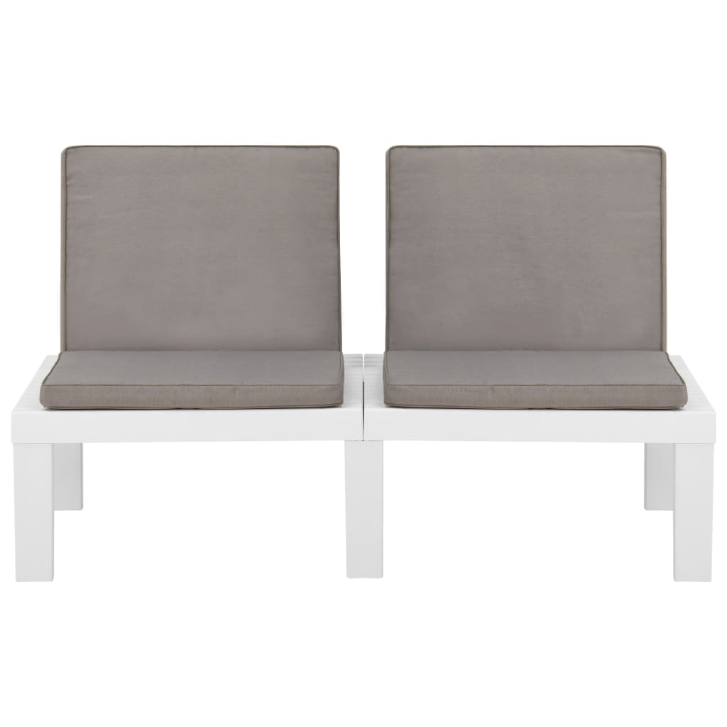 -Delige Loungeset Met Kussens Kunststof Wit