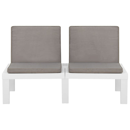 -Delige Loungeset Met Kussens Kunststof Wit