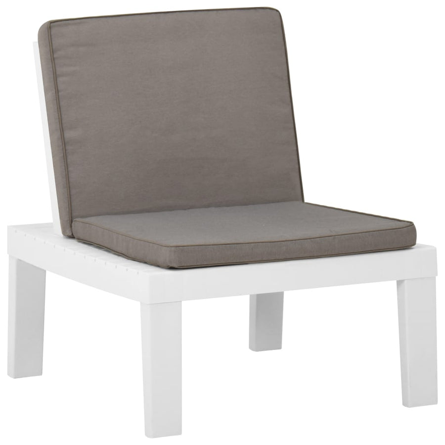 -Delige Loungeset Met Kussens Kunststof Wit