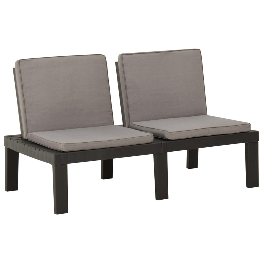 -Delige Loungeset Met Kussens Kunststof Grijs