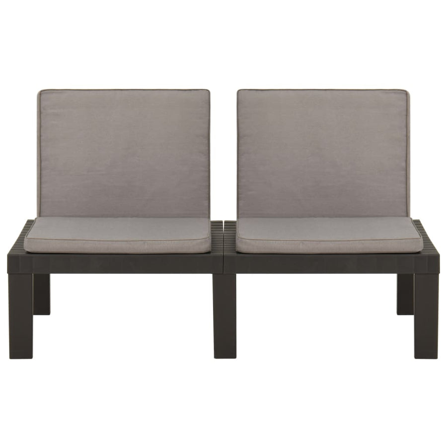 -Delige Loungeset Met Kussens Kunststof Grijs